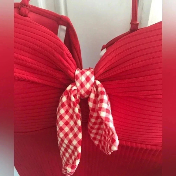 Matilda Jane Poolside Party retro red swimsuit NWT halter style size XXL - Picture 6 of 8